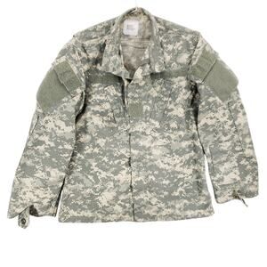 US Army ACU Coat Mens Small Camo Ripstop Insect Shield Army Combat Uniform Top